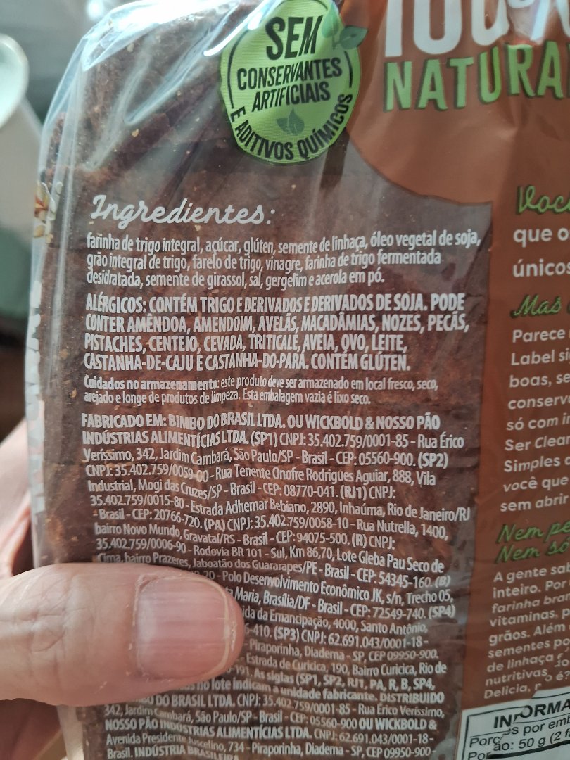 Pão 100% Natural Integral