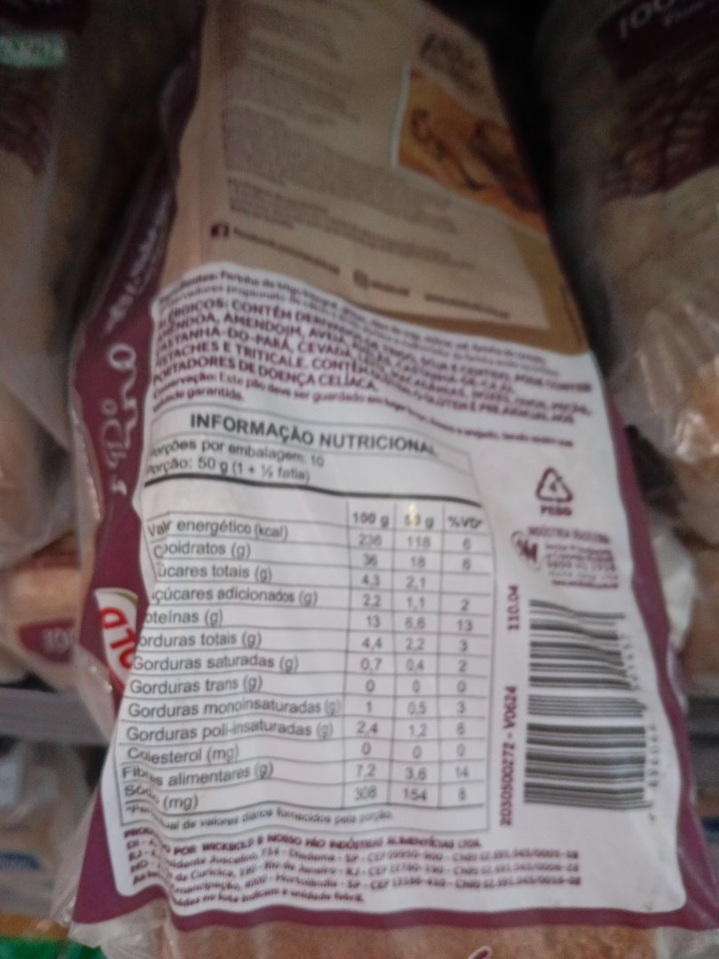 Pão de Forma Wickbold 100% Integral