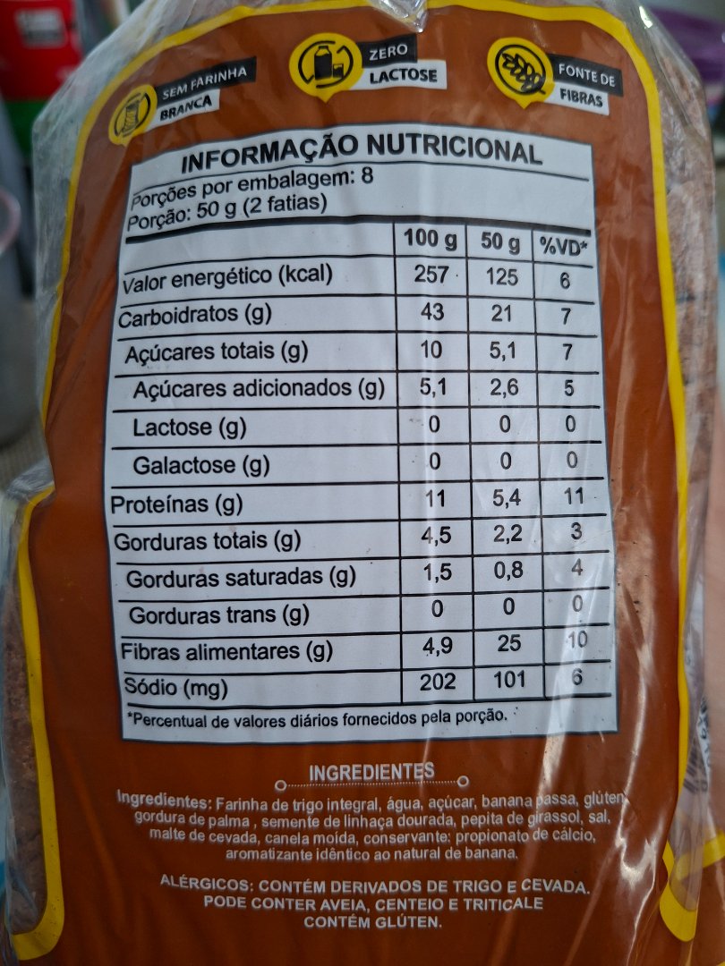 Pão Integral de Banana e Sementes