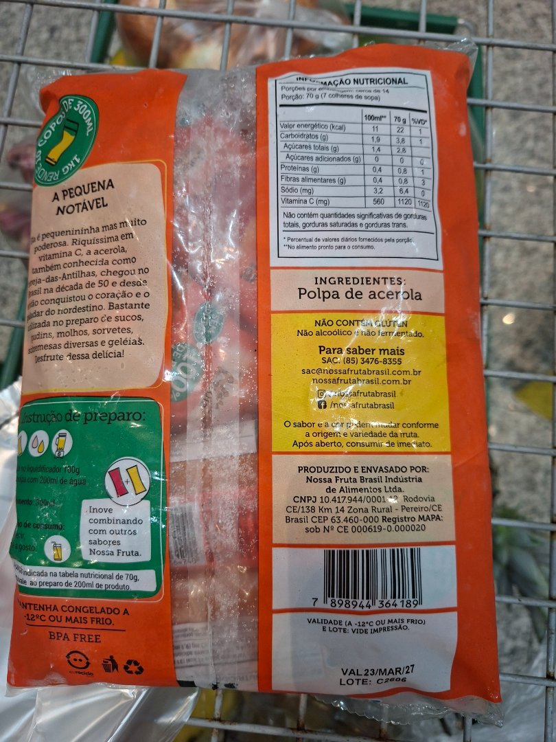 Polpa de Acerola Nossa Fruta