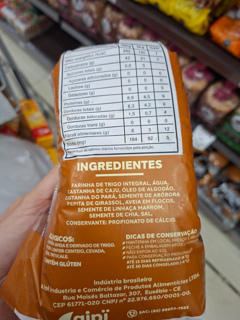 Pão Integral com Castanhas e Sementes Aipi
