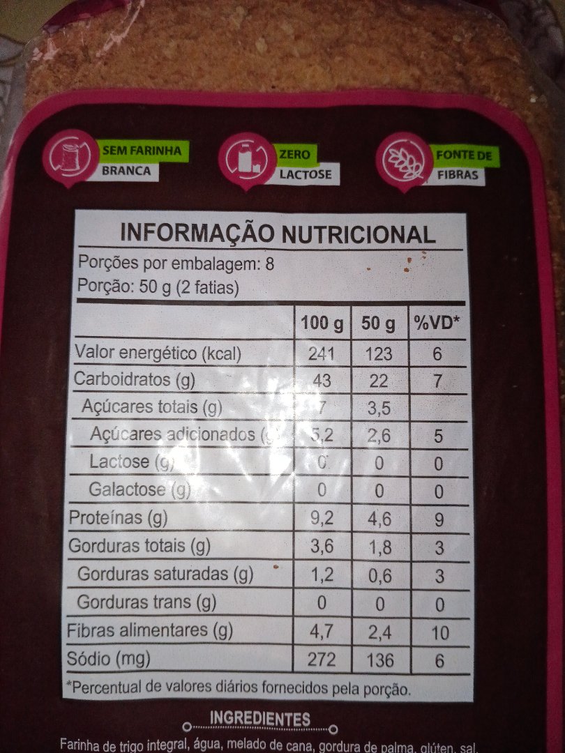 Pão Integral Sem Farinha Branca