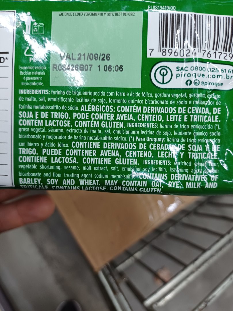 Biscoito de Gergelim Piraquê
