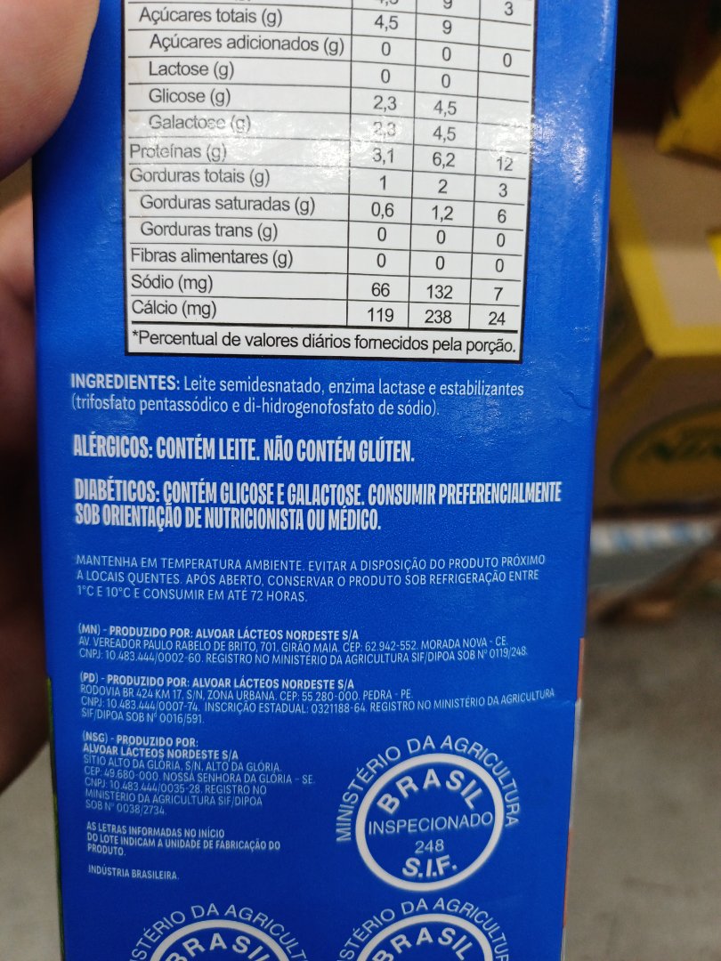 Leite Semidesnatado Zero Lactose