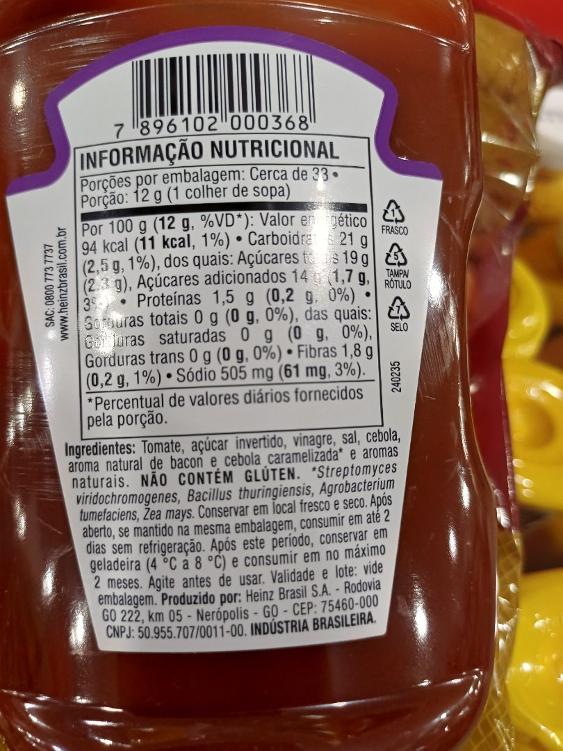 Ketchup Sabor Bacon e Cebola Caramelizada