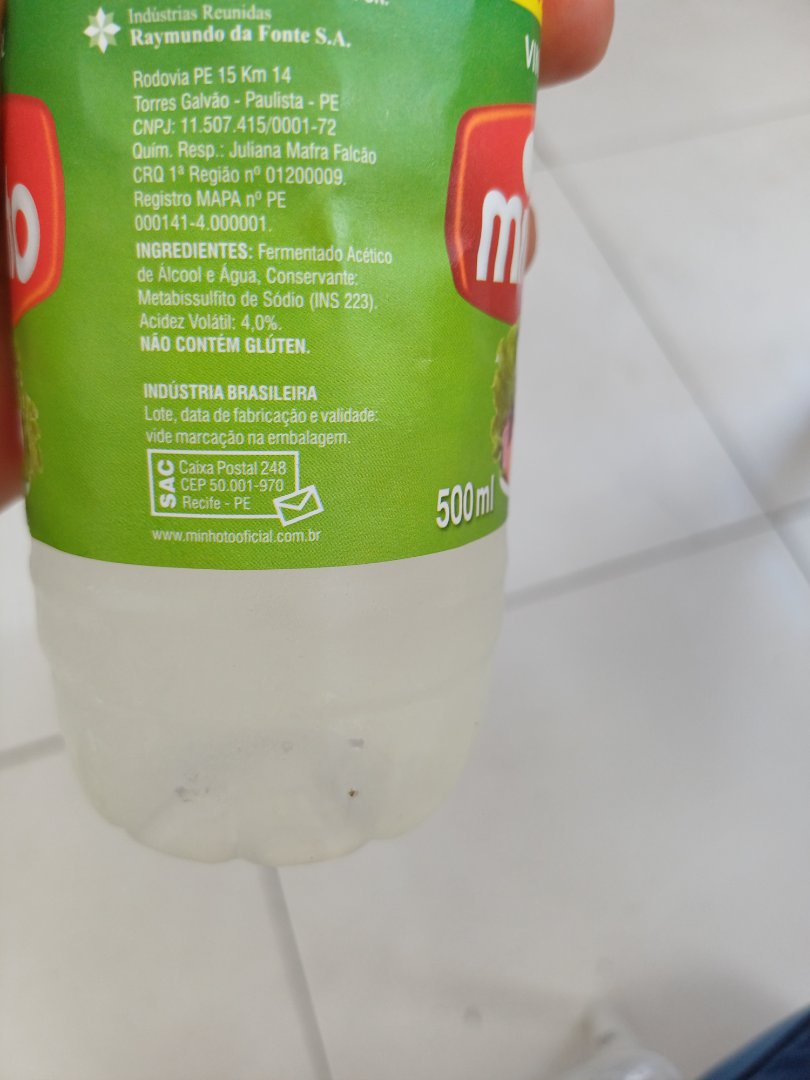 Vinagre de Álcool Minhoto