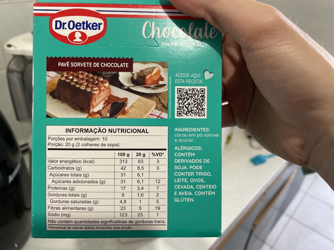Chocolate em Pó Solúvel Dr. Oetker