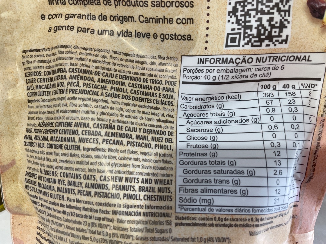 Granola Frutas Tropicais Sem Açúcar Adicionado