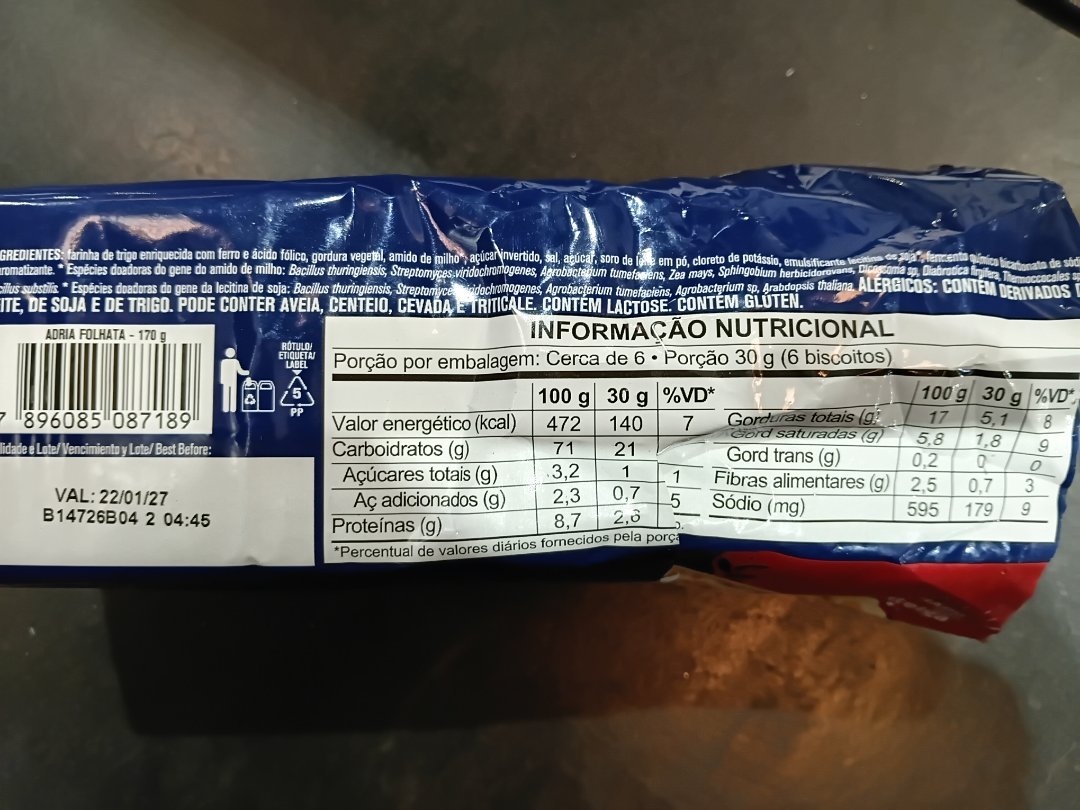 Biscoito Adria Folhata