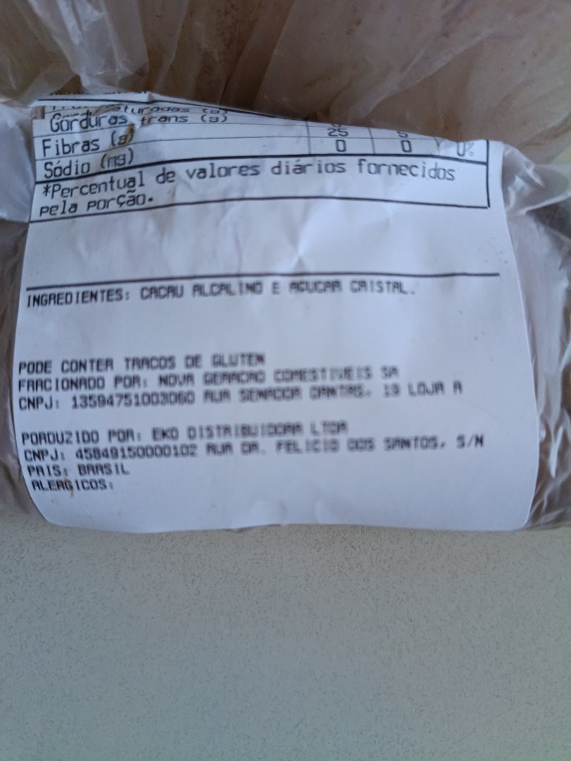 Cacau Alcalino com Açúcar Cristal
