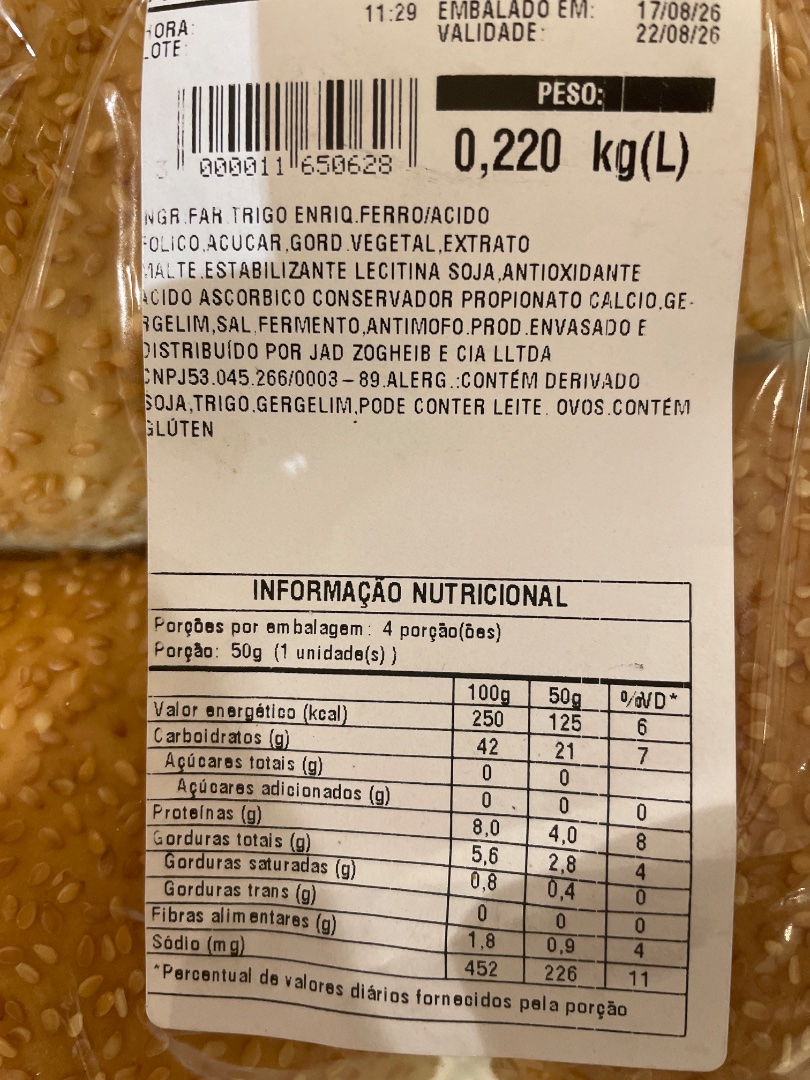 Pão com Gergelim