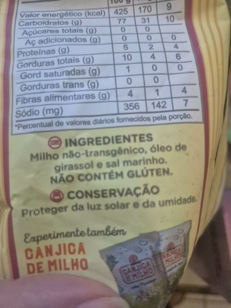Snack de Milho Sem Glúten