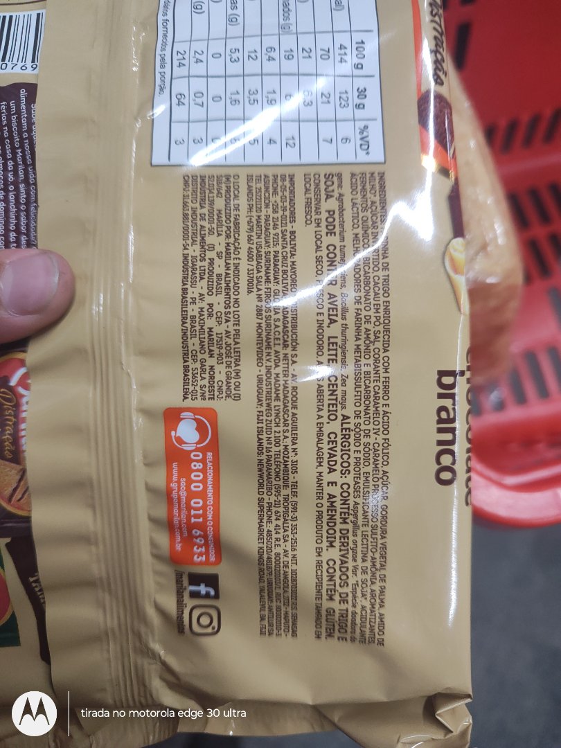 Biscoito Marilan Chocolate Branco