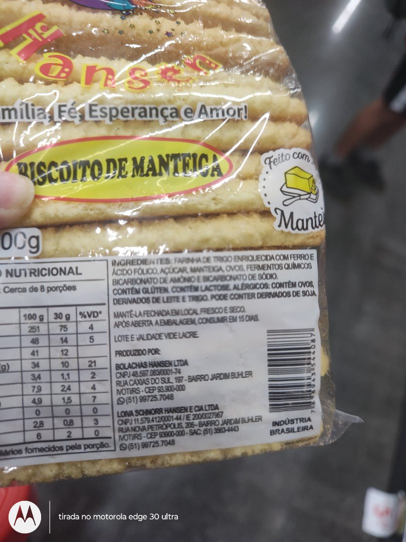 Biscoito de Manteiga Hansen