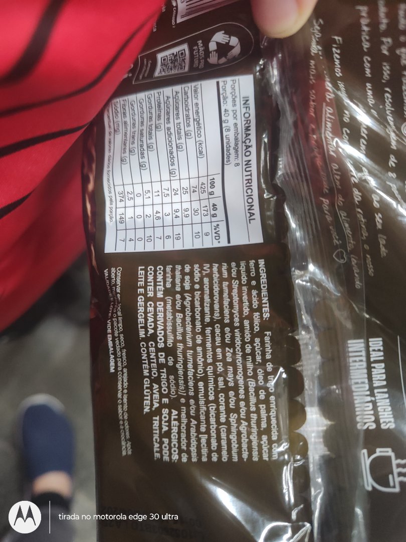 Biscoito Doce Sabor Cacau