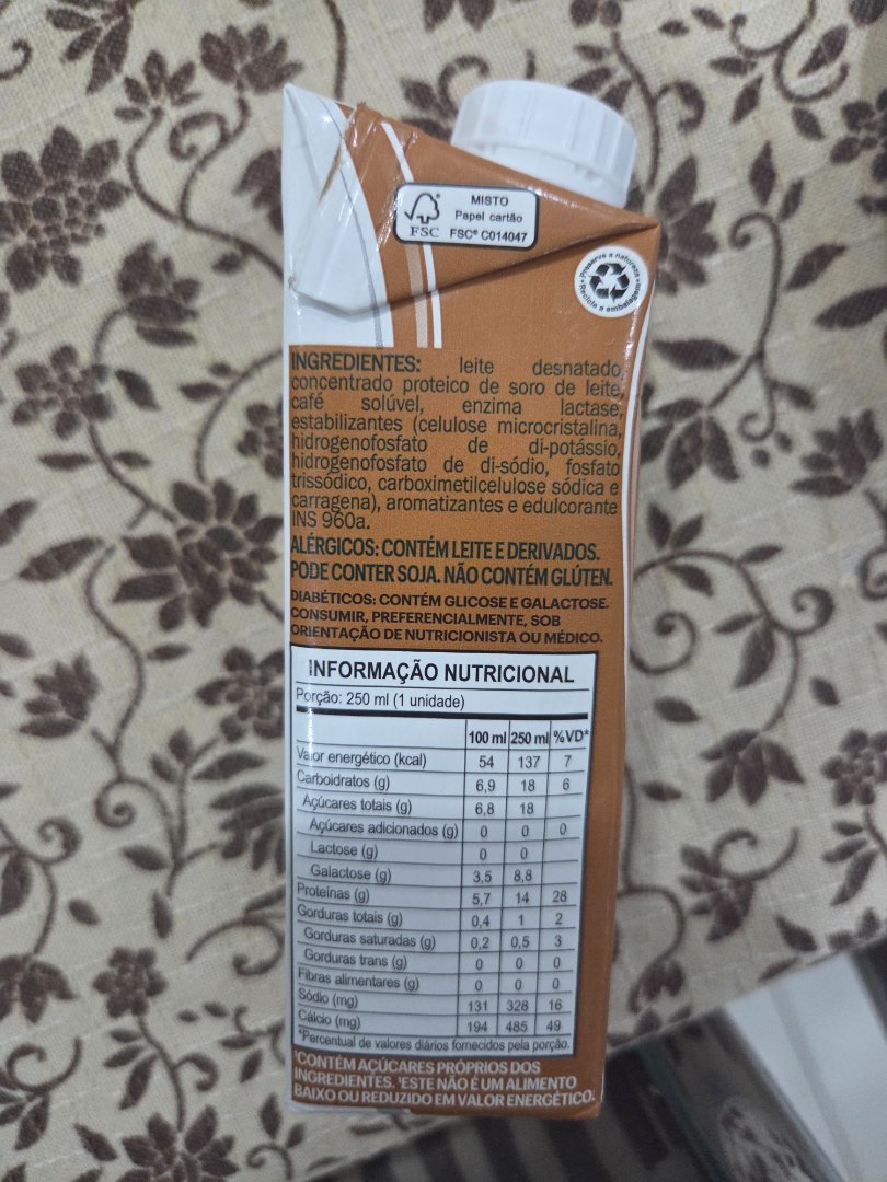 Bebida Láctea UHT com Café e Proteína