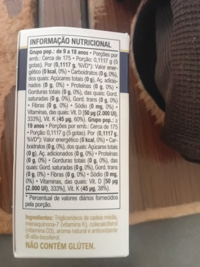 Suplemento de Vitamina D3 + K2 em Gotas
