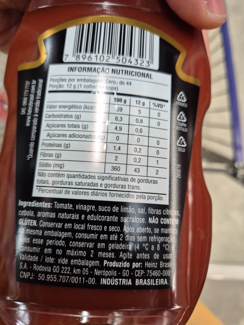 Ketchup Heinz Zero Açúcar