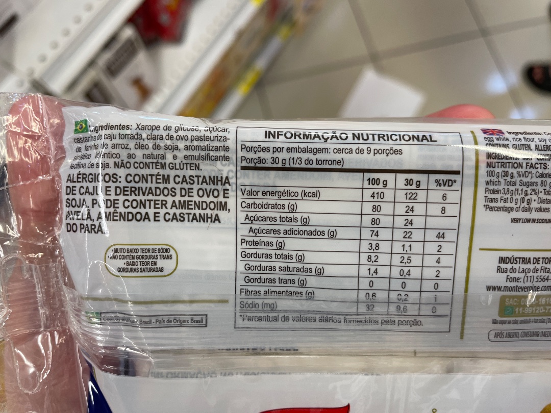 Torrone com Castanha de Caju