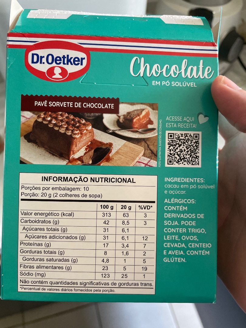 Chocolate em Pó Solúvel Dr. Oetker