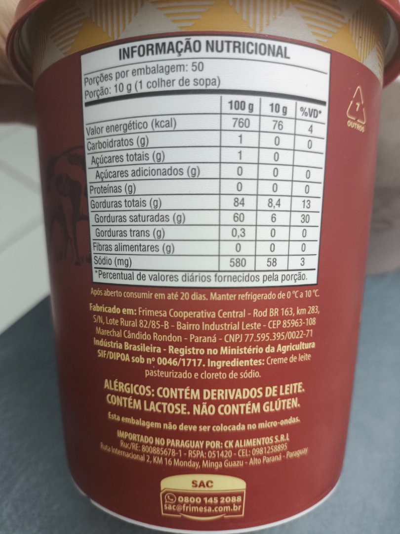 Manteiga com Sal Frimesa