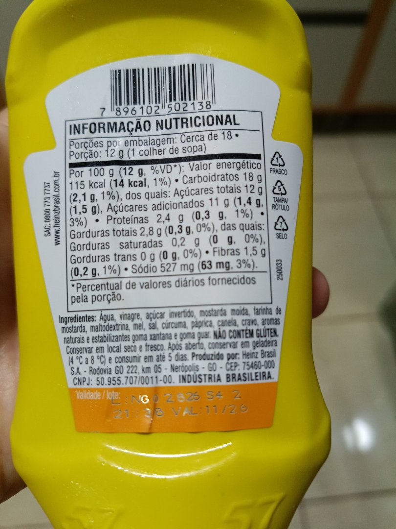 Mostarda Heinz com Mel