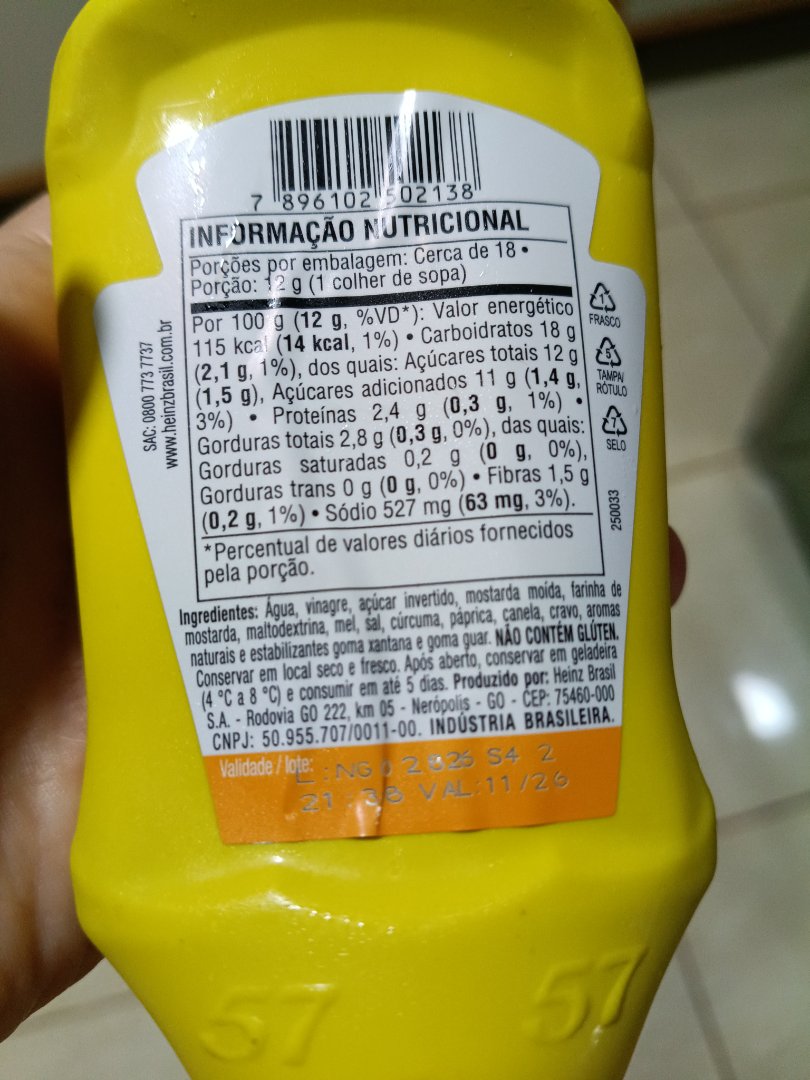 Mostarda Heinz com Mel