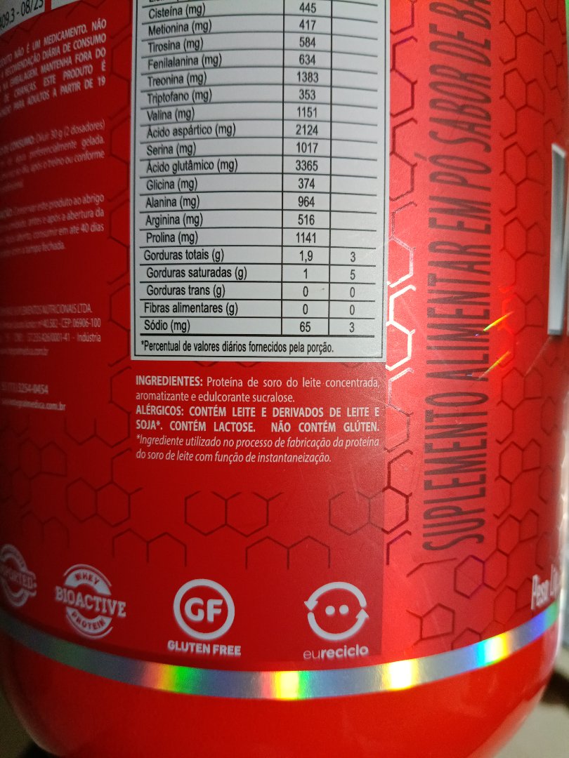 Suplemento Alimentar em Pó Proteico (Whey Protein Concentrado)