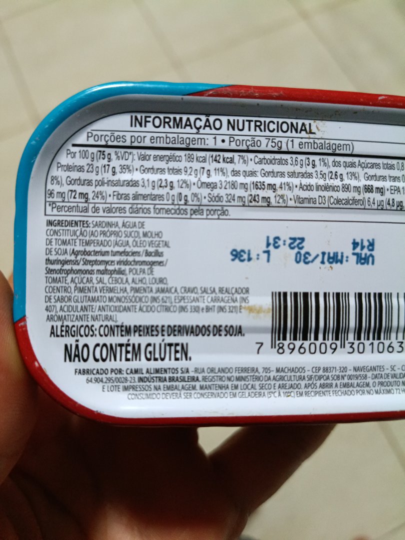 Sardinha com Molho de Tomate Temperado