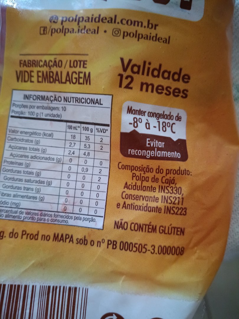 Polpa de Cajá Ideal