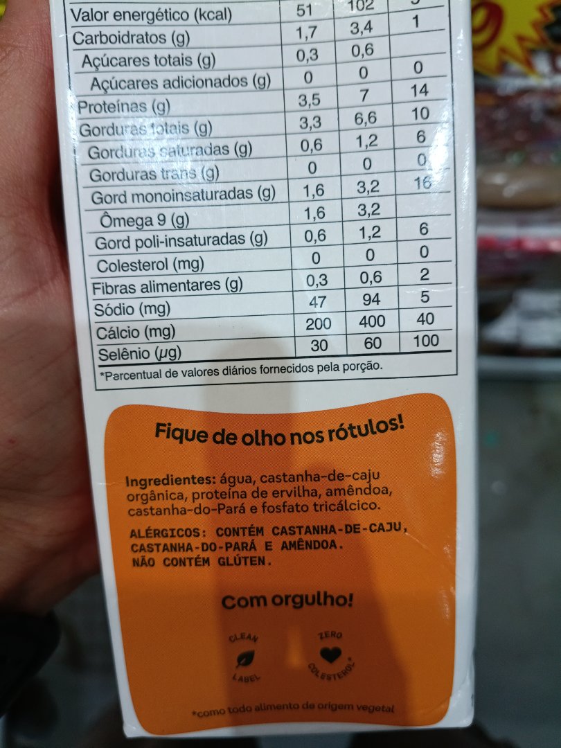 Bebida Vegetal à Base de Castanhas com Proteína