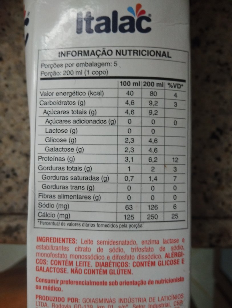 Italac Leite Semidesnatado Zero Lactose