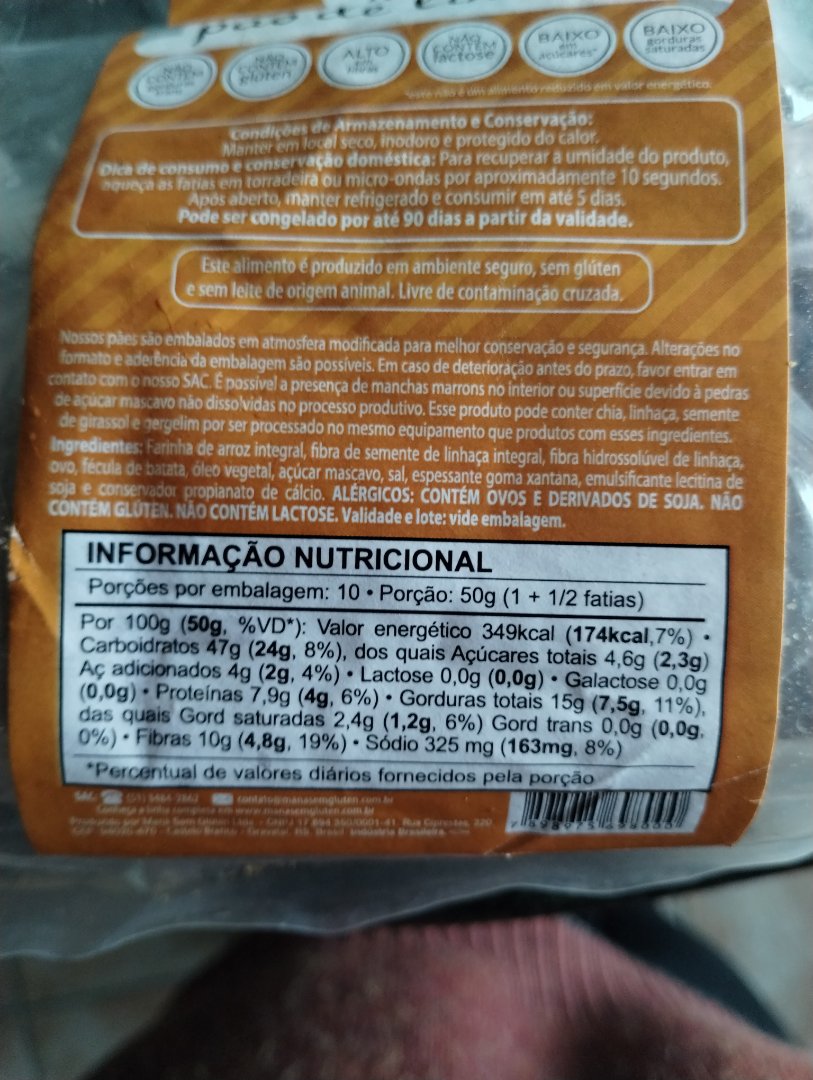 Pão de Linhaça Sem Glúten Maná
