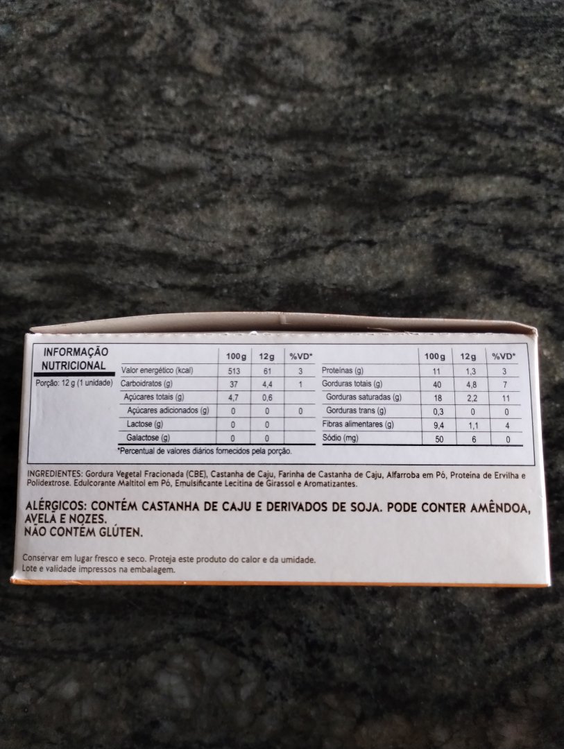 Alfarroba com Castanha de Caju