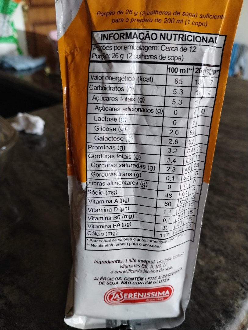 Leite Integral Zero Lactose La Serenísima