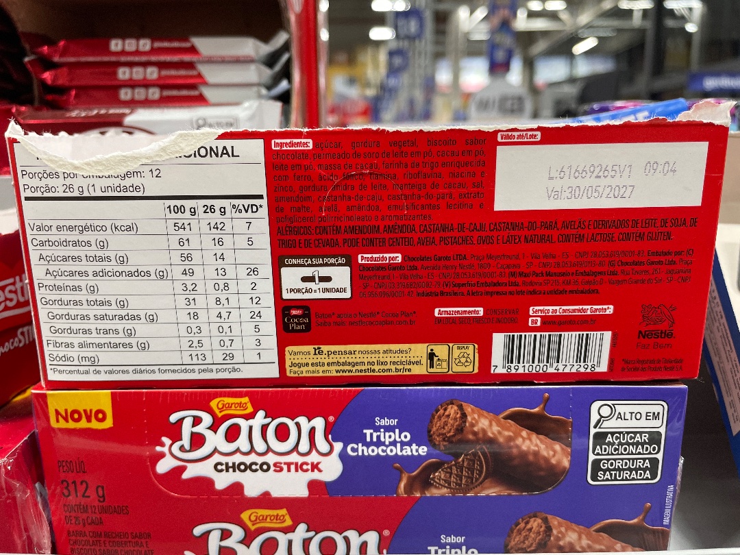 Baton ChocoStick Sabor Triplo Chocolate