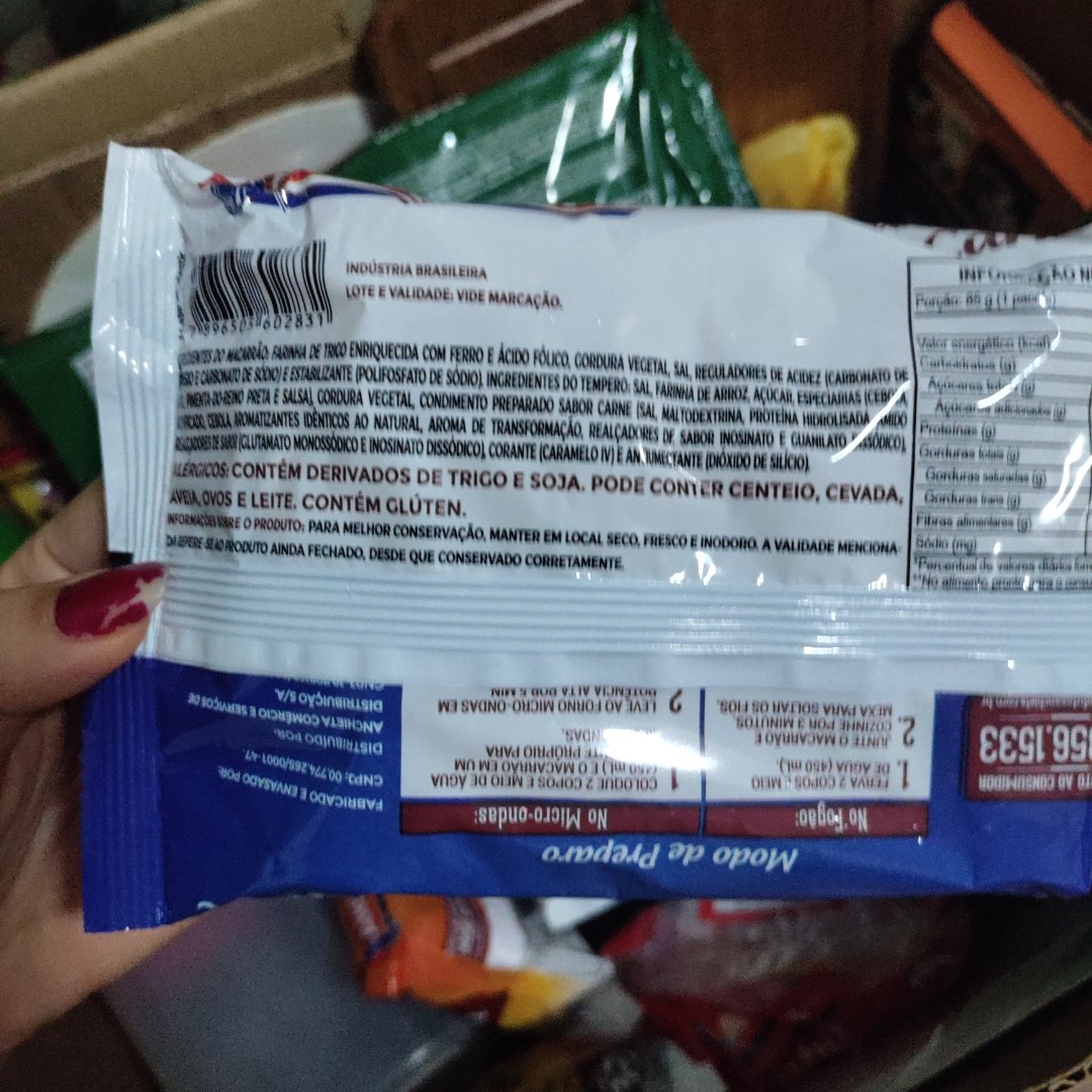 Macarrão Instantâneo Sabor Carne