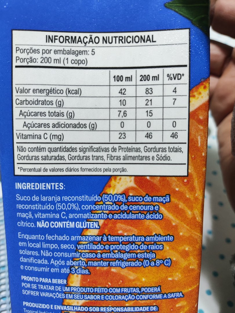 Suco Misto de Laranja e Maçã