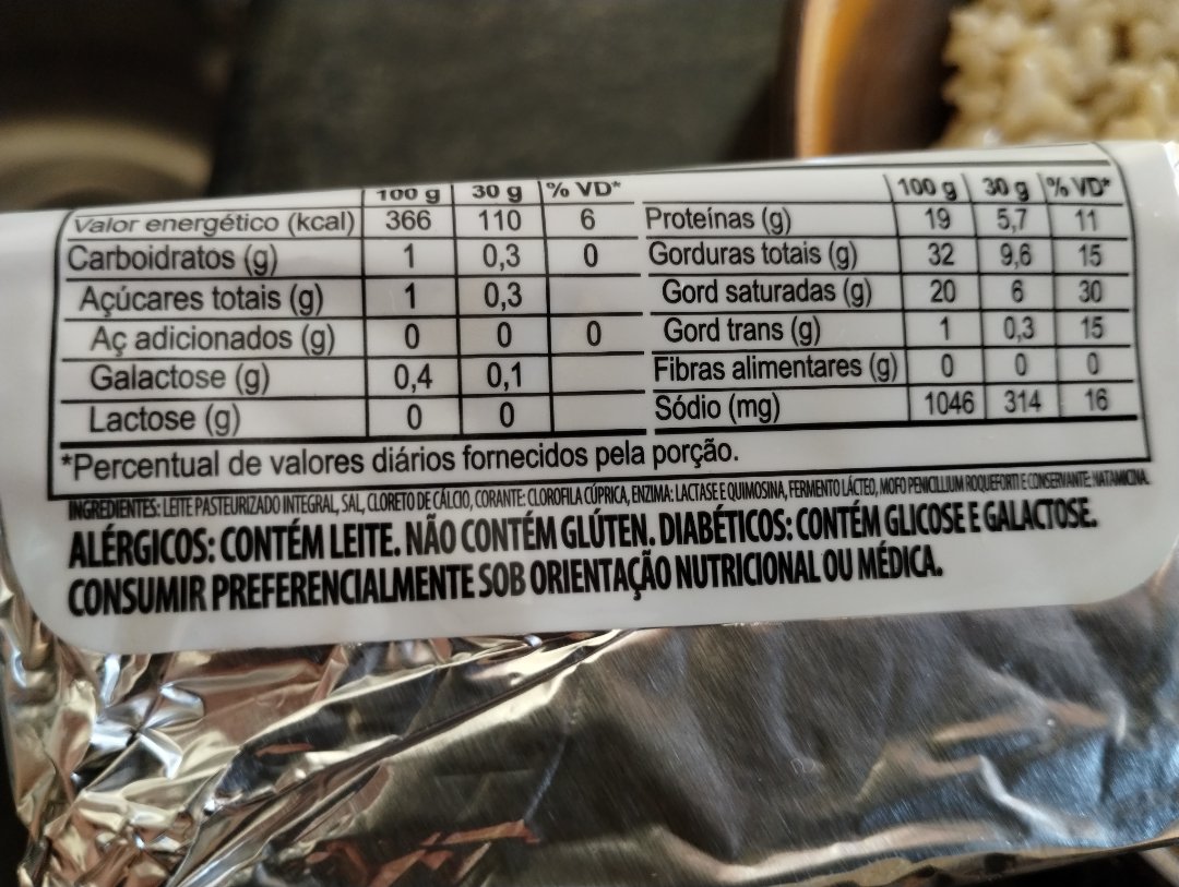 Queijo Tipo Gorgonzola / Queijo Azul Zero Lactose