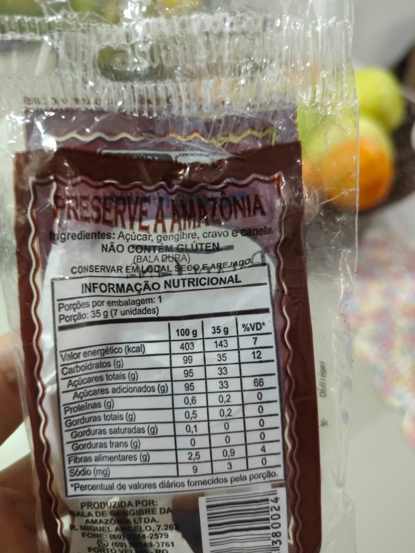 Bala Dura de Gengibre, Cravo e Canela