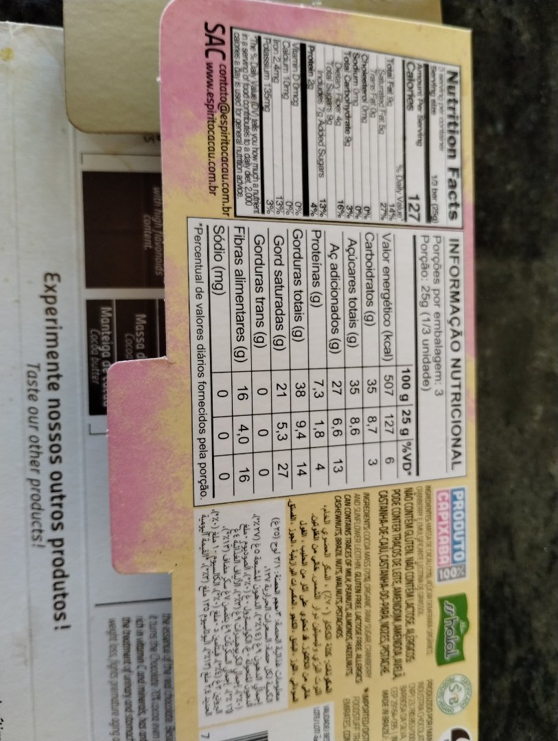 Chocolate 70% Cacau com Cranberry Espírito Cacau