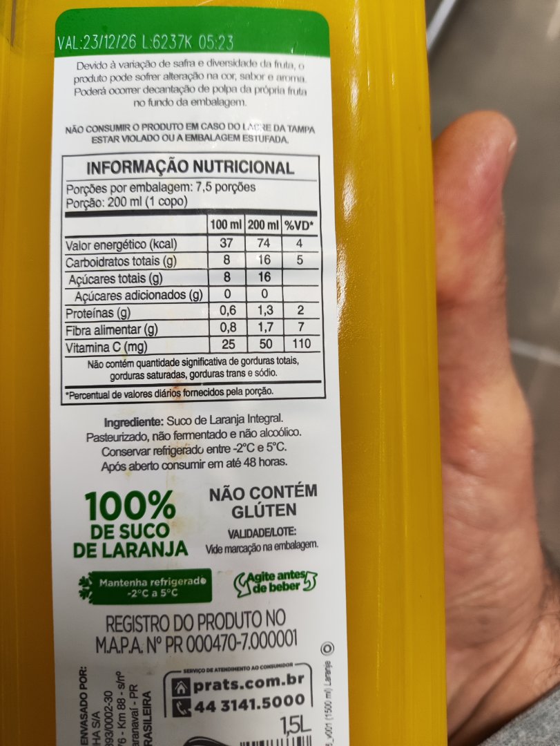 Suco de Laranja Integral Prats 100%