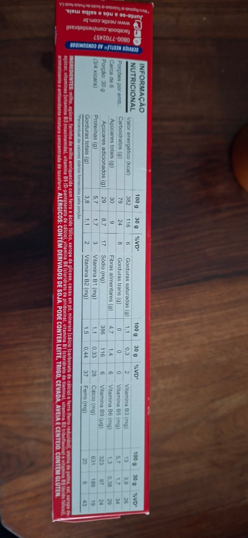 Cereal Matinal de Milho com Cacau Nestlé