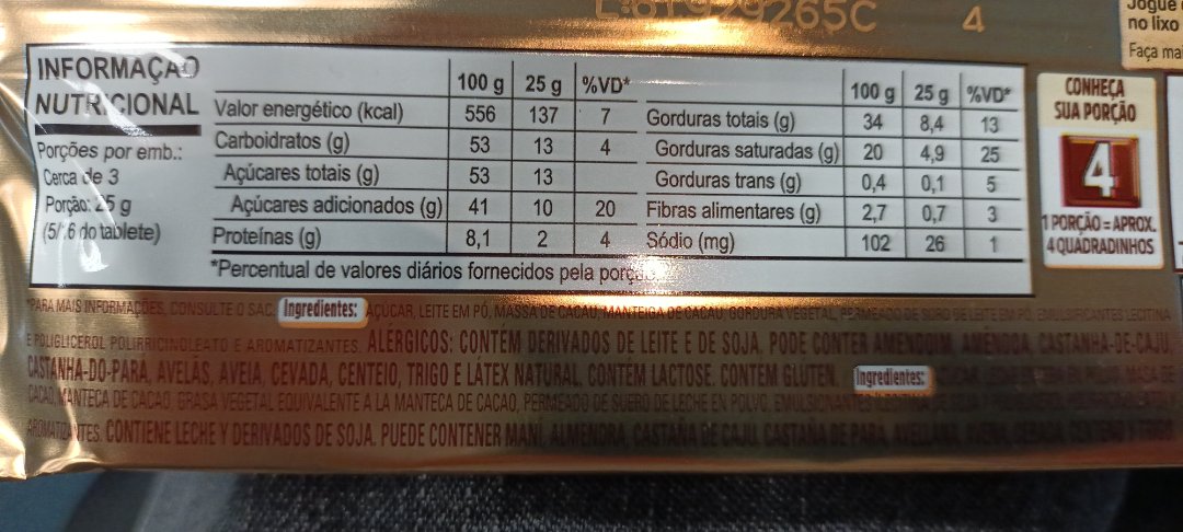 Chocolate ao Leite