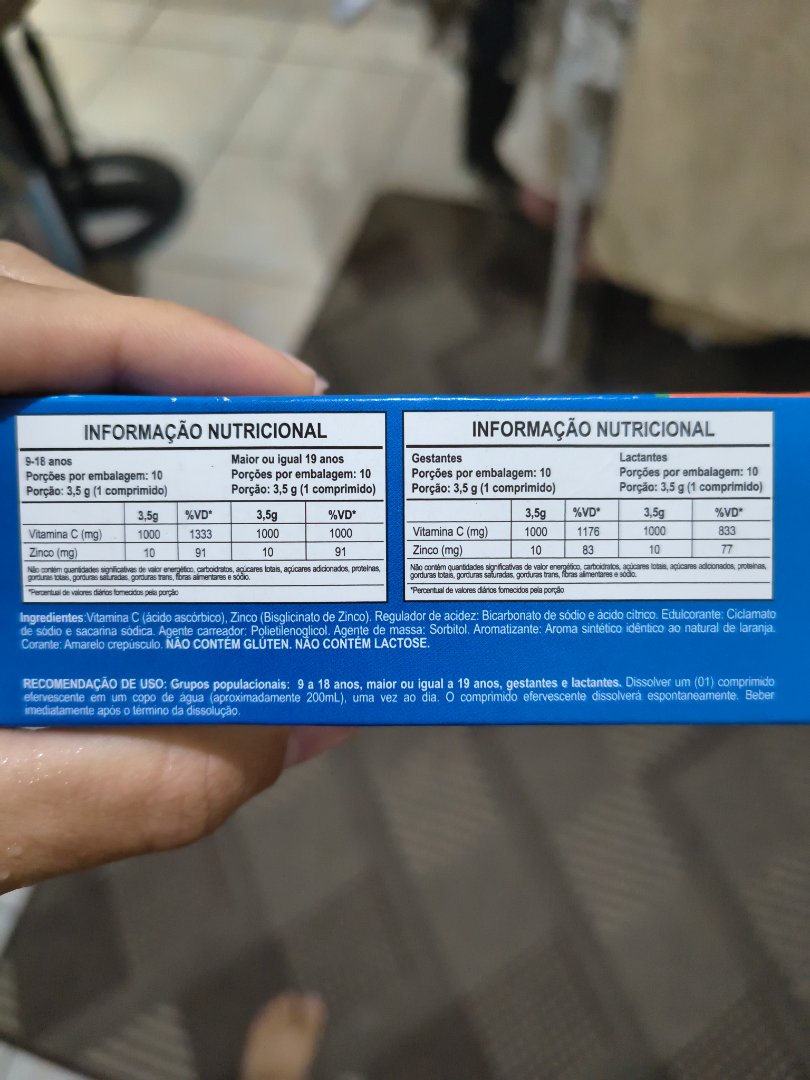 Suplemento Alimentar Efervescente de Vitamina C e Zinco
