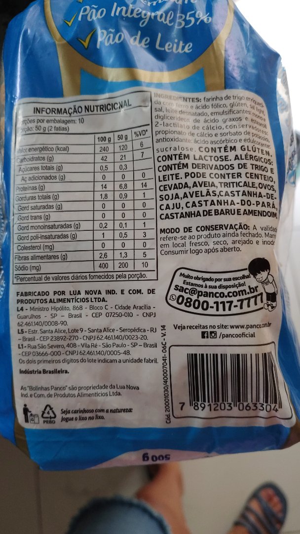 Pão de Forma Integral de Leite Panco