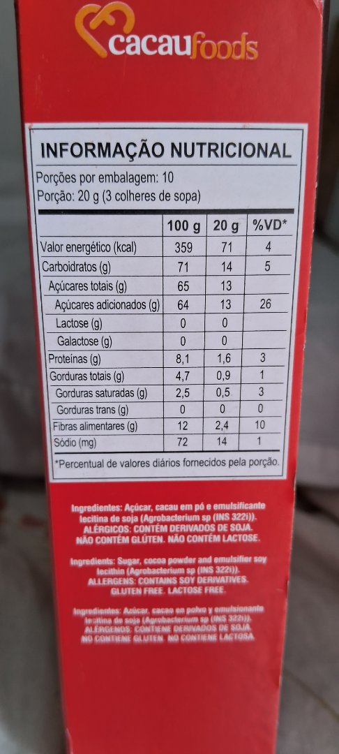 Cacau Foods Chocolate em Pó / Achocolatado