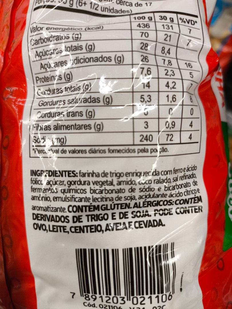 Biscoito sabor Coco