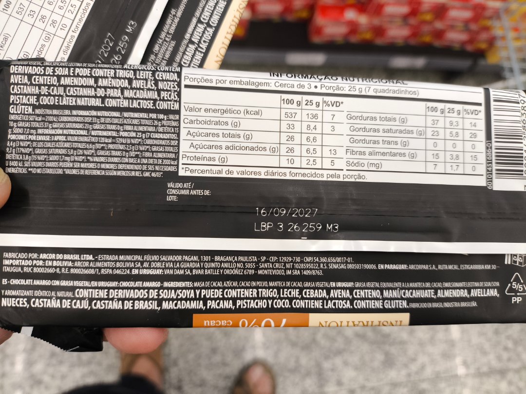 Chocolate Amargo 70% Cacau Arcor Inspiration