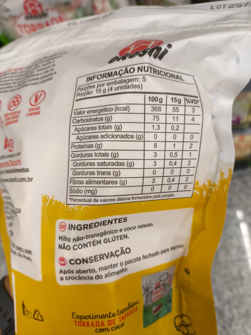 Torrada de Milho com Coco Okoshi